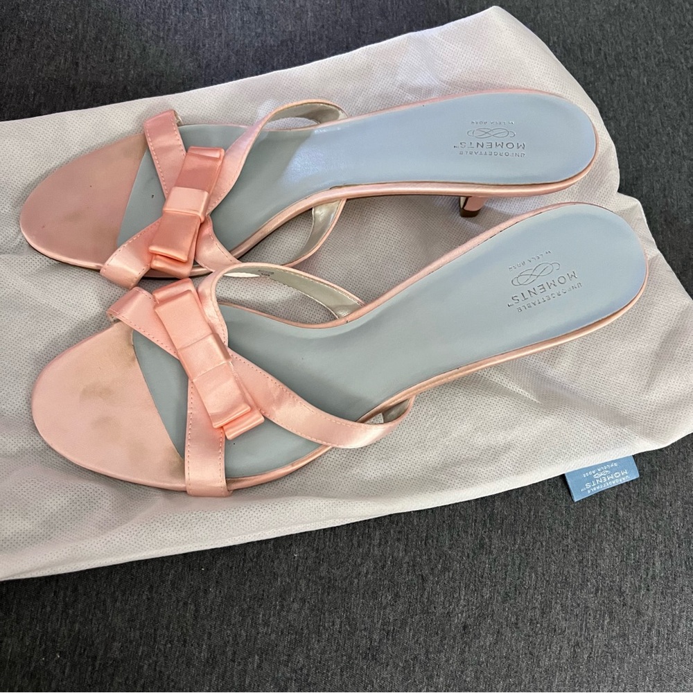 Unforgettable moments by Lela rose dyed baby pink heels with bag